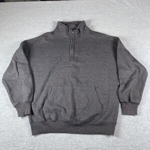 Basix Of America Yellowstone‎ Sweatshirt Mens Small Gray 1/4 Zip Fleece Pullover